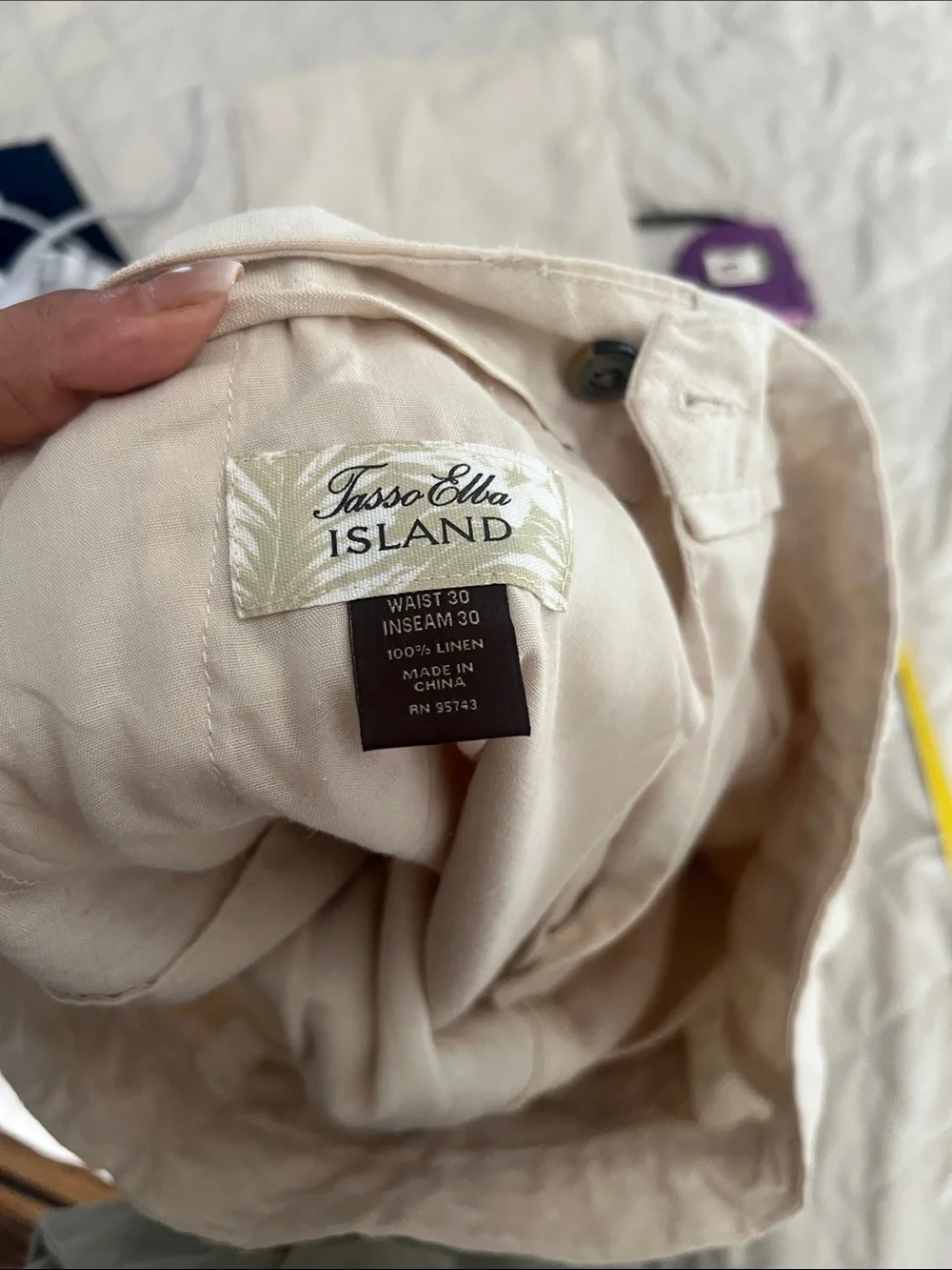 Tasso Elba Men's Light Cream Chinos
